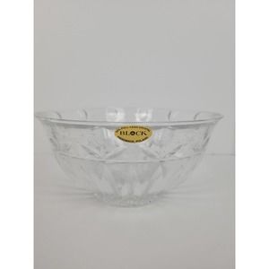 Copied - Block 24% Lead Crystal Bowl 9" Clear Tulip Garden Poland Serving Bowl